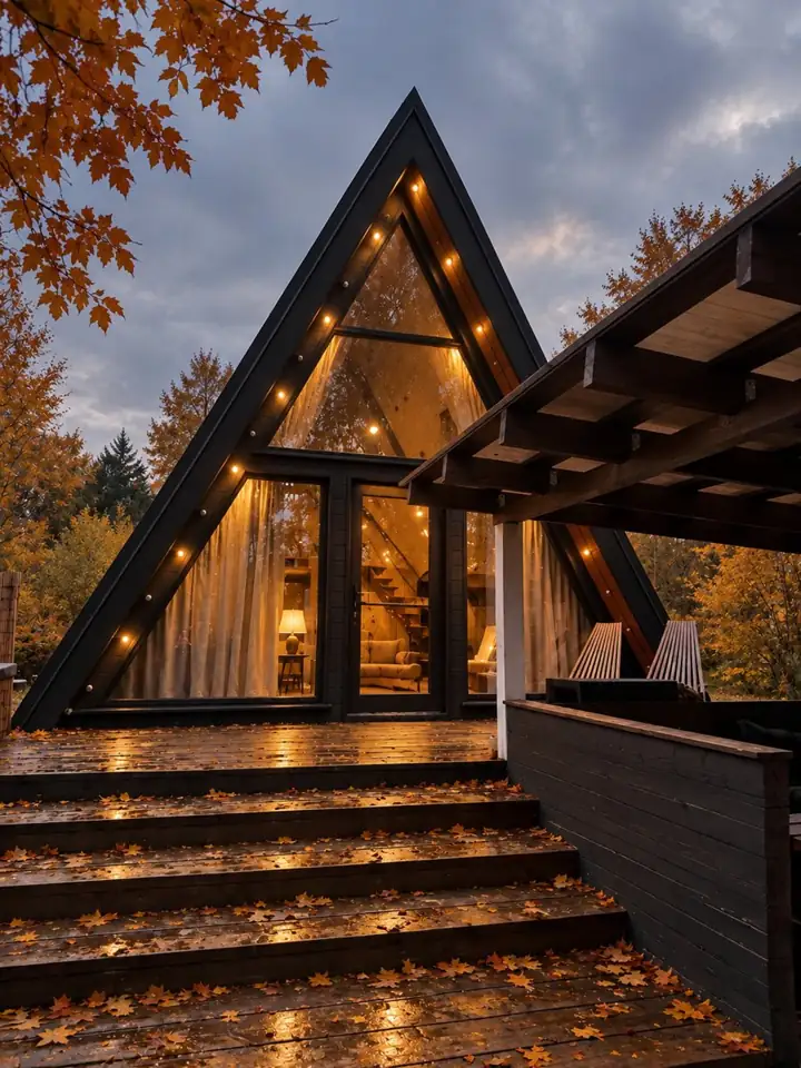 A-frame «Гармония» 60 м² с камином и купелью