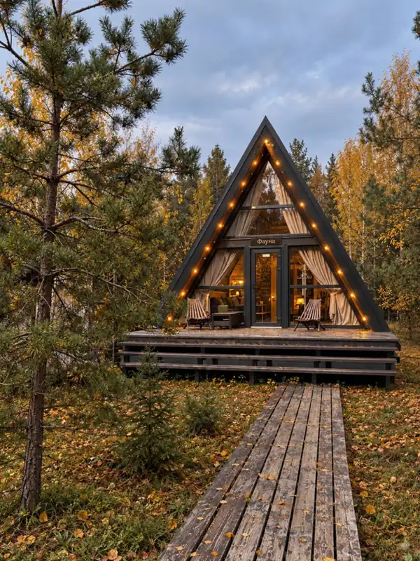 A-frame «Фауна» 46 м² с чаном и костровой чашей