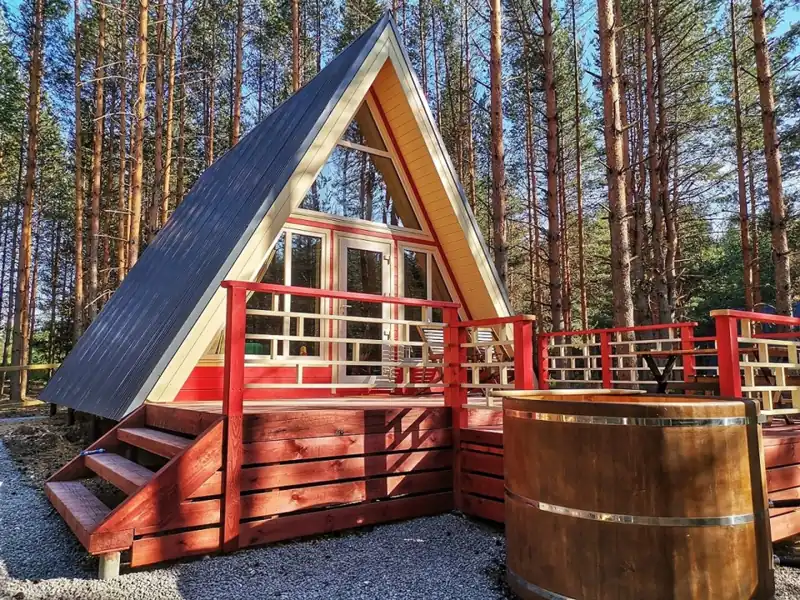 А-домик «Русский» с кроватью King Size и купелью