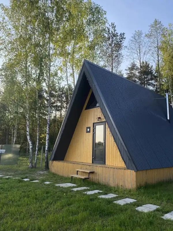 A-frame дом с сауной и печью-камином до 4 гостей, таких дома два