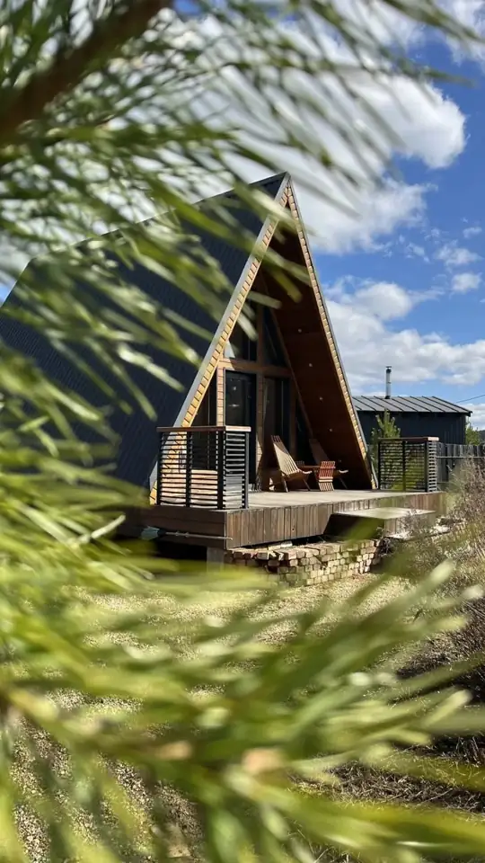 A-Frame 42 м² с купелью и креслом-гамаком