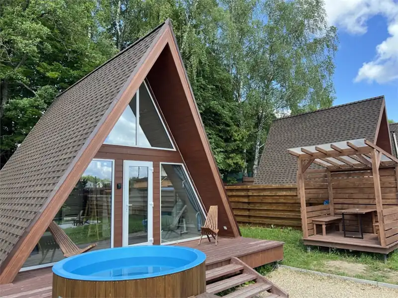 Домик A-frame с купелью-фурако