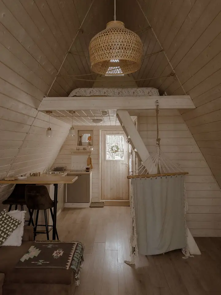 А-фрейм «Дом №1» с купелью на террасе, можно с питомцем