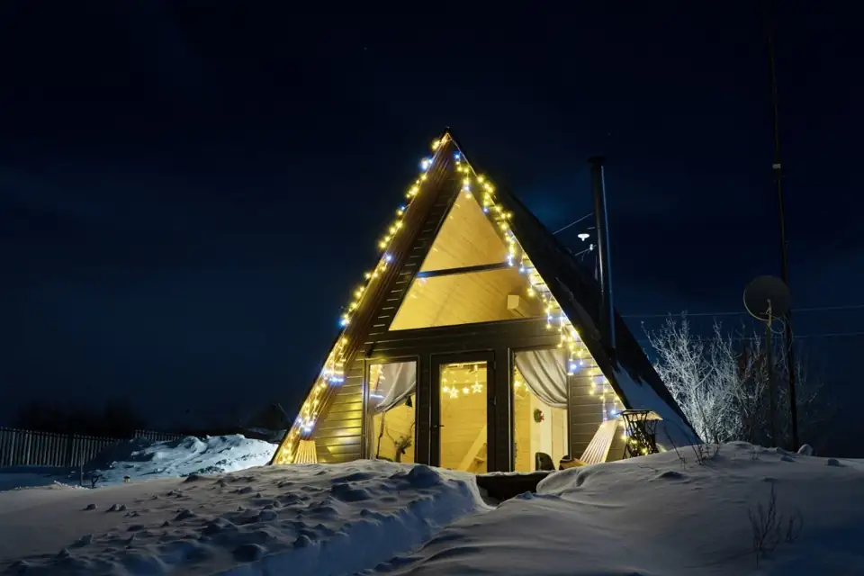 Светлый домик A-frame «Рассвет»