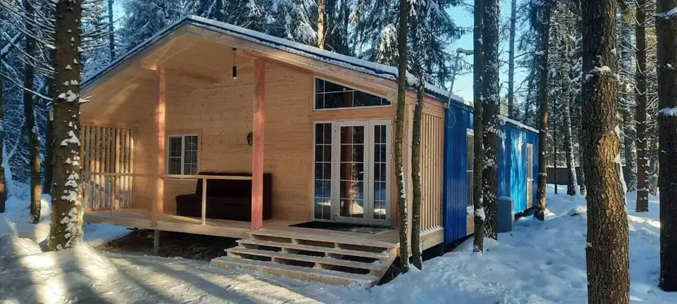 Барн-хаус «Таёжный» 130 м² с четырьмя спальнями