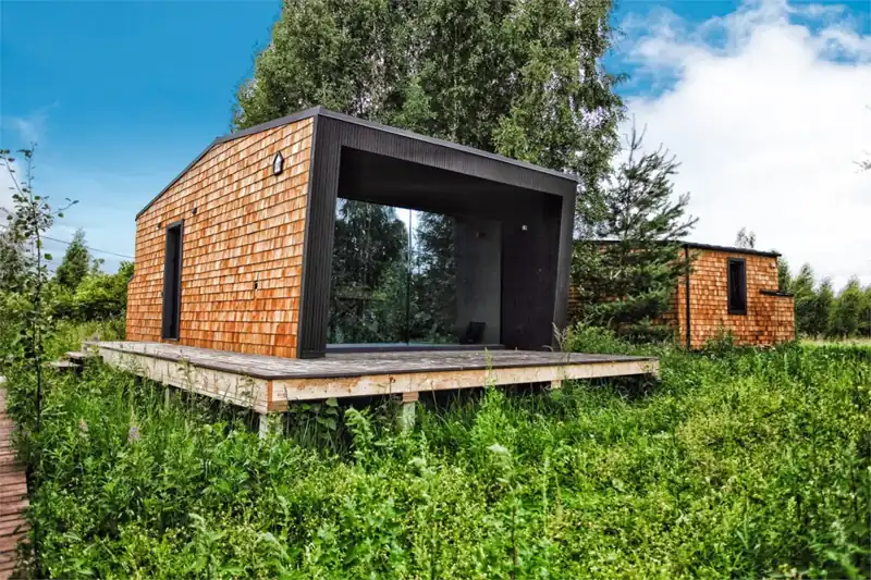 Шале люкс с панорамными окнами и ванной