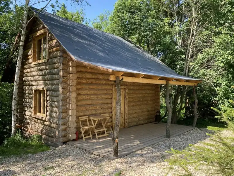 Лесной терем «Тесляра» 45 м² из старого бревна с балконом