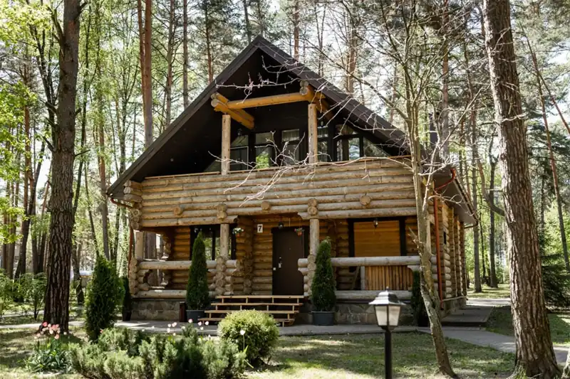 Вилла из сруба с сауной, японской купелью и беседкой