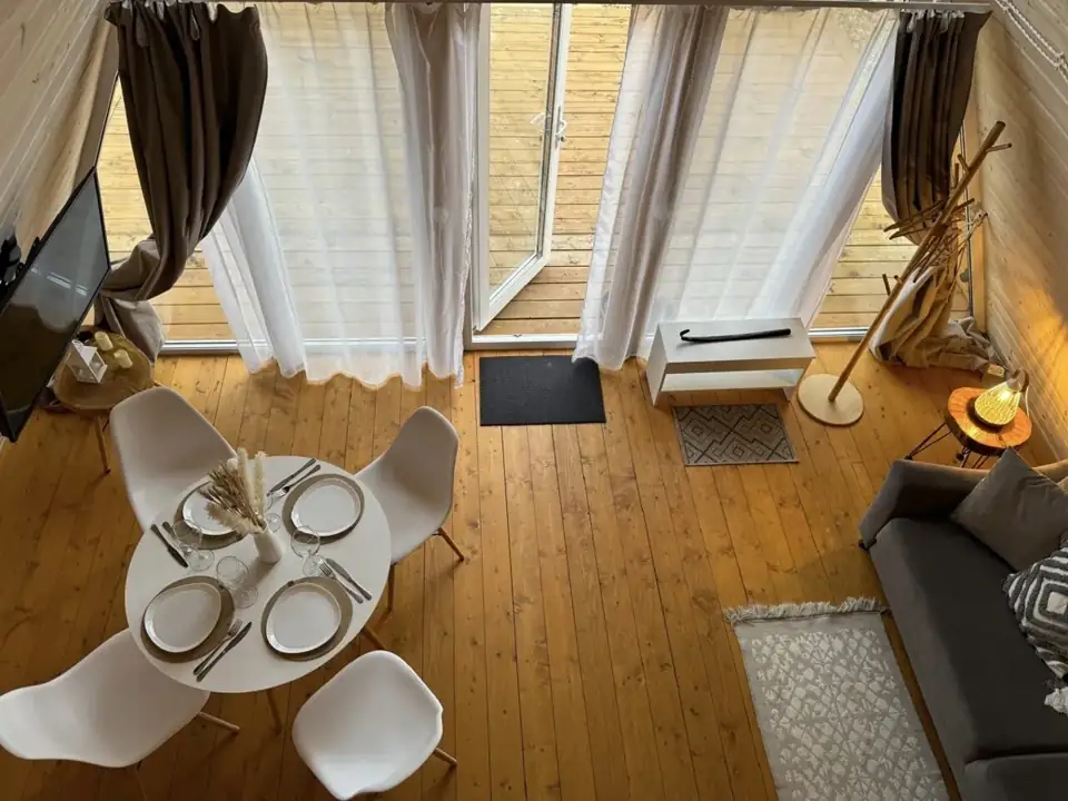 А-фрейм Small 40 м² с печью-камином