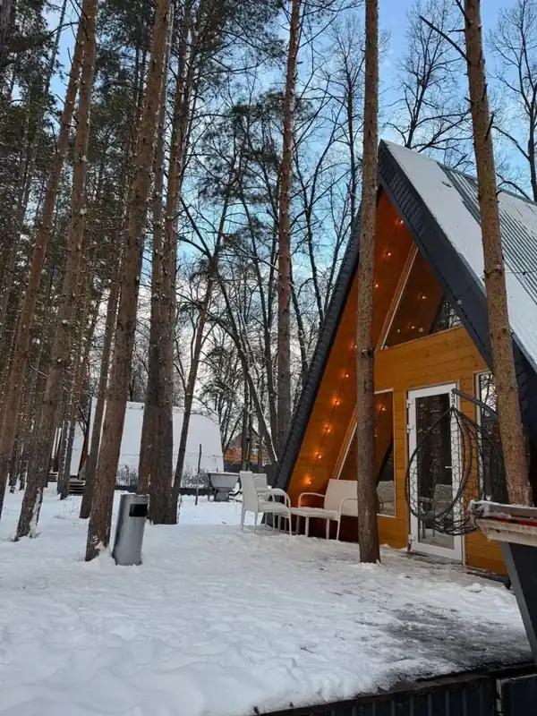 A-Frame №1 «Loft» с сауной в доме и чаном