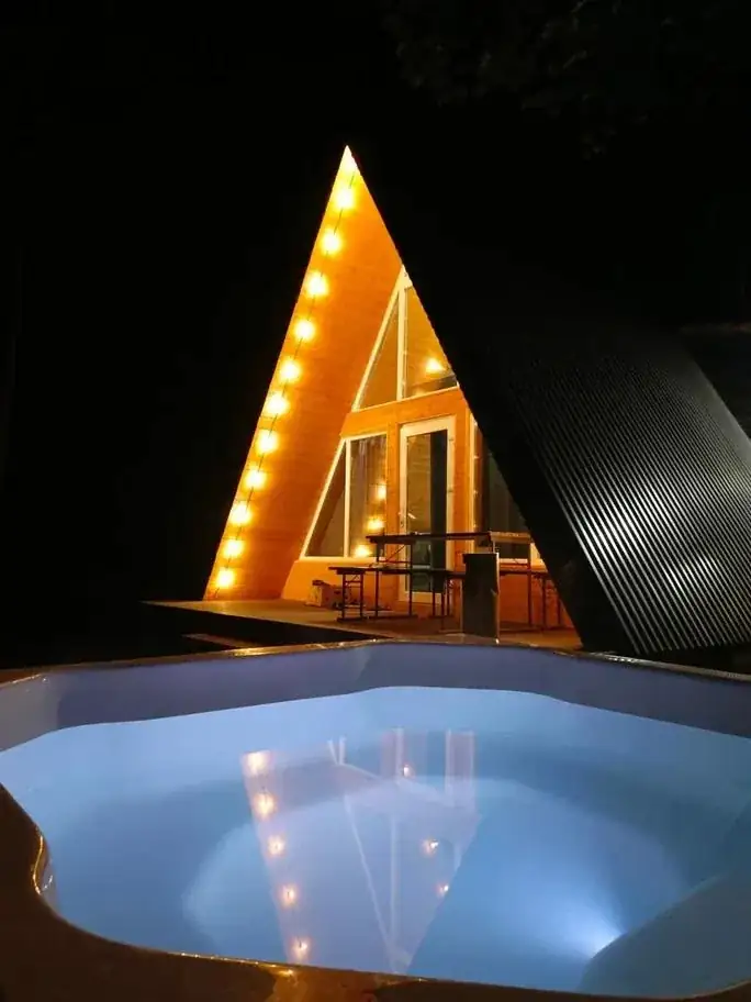 A-Frame №7 «Loft» с сауной и гидромассажной купелью