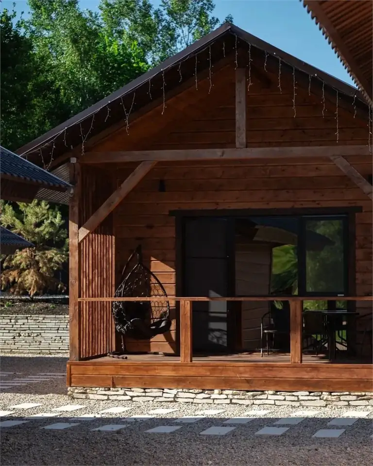 Бунгало Goldy Glamp с личной сауной и террасой