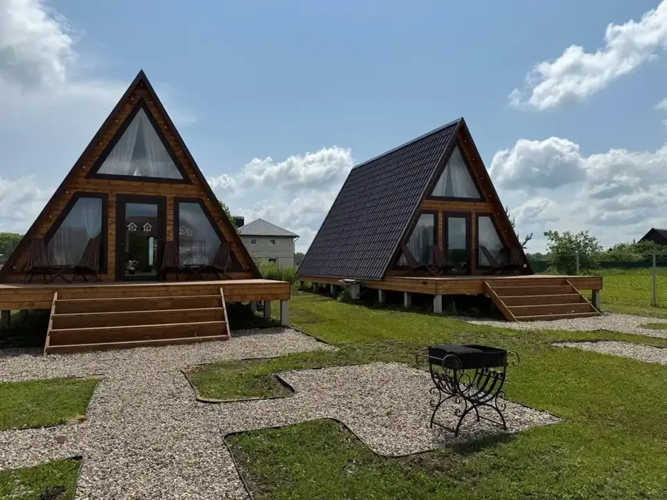 Дом А-фрейм 40 м² с террасой