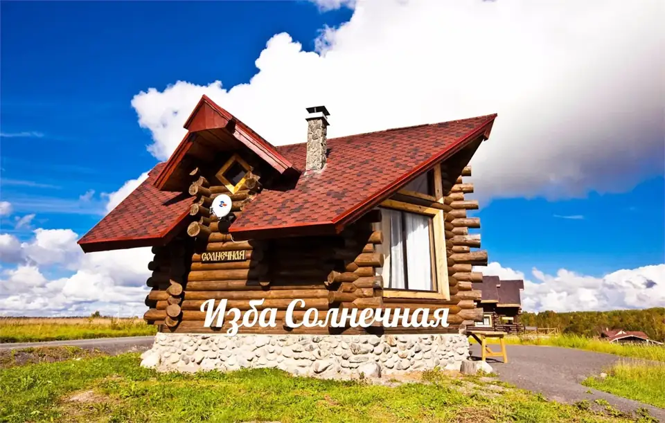 Изба Солнечная 59 м² с печью и мансардой