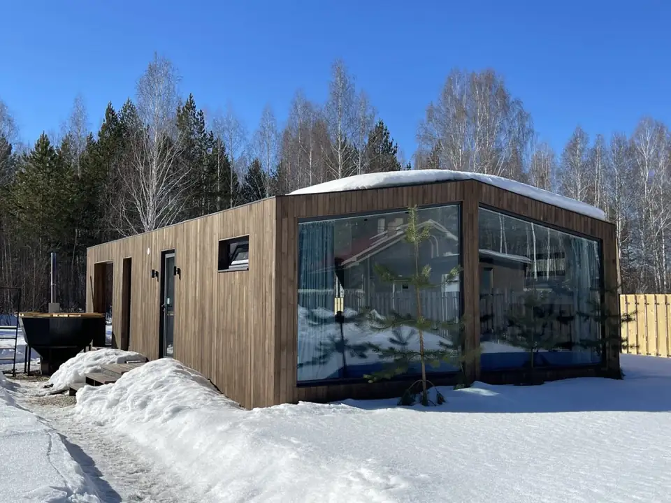 Barn House Glass №8 с остеклённым фасадом