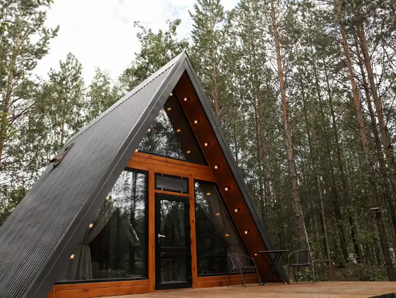 Малый A-frame 2 в серых тонах с гамаком